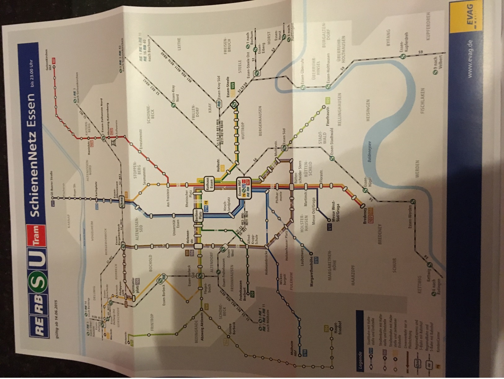 Transit Map Essen + City Map - Subway Bus Tram - Mondo