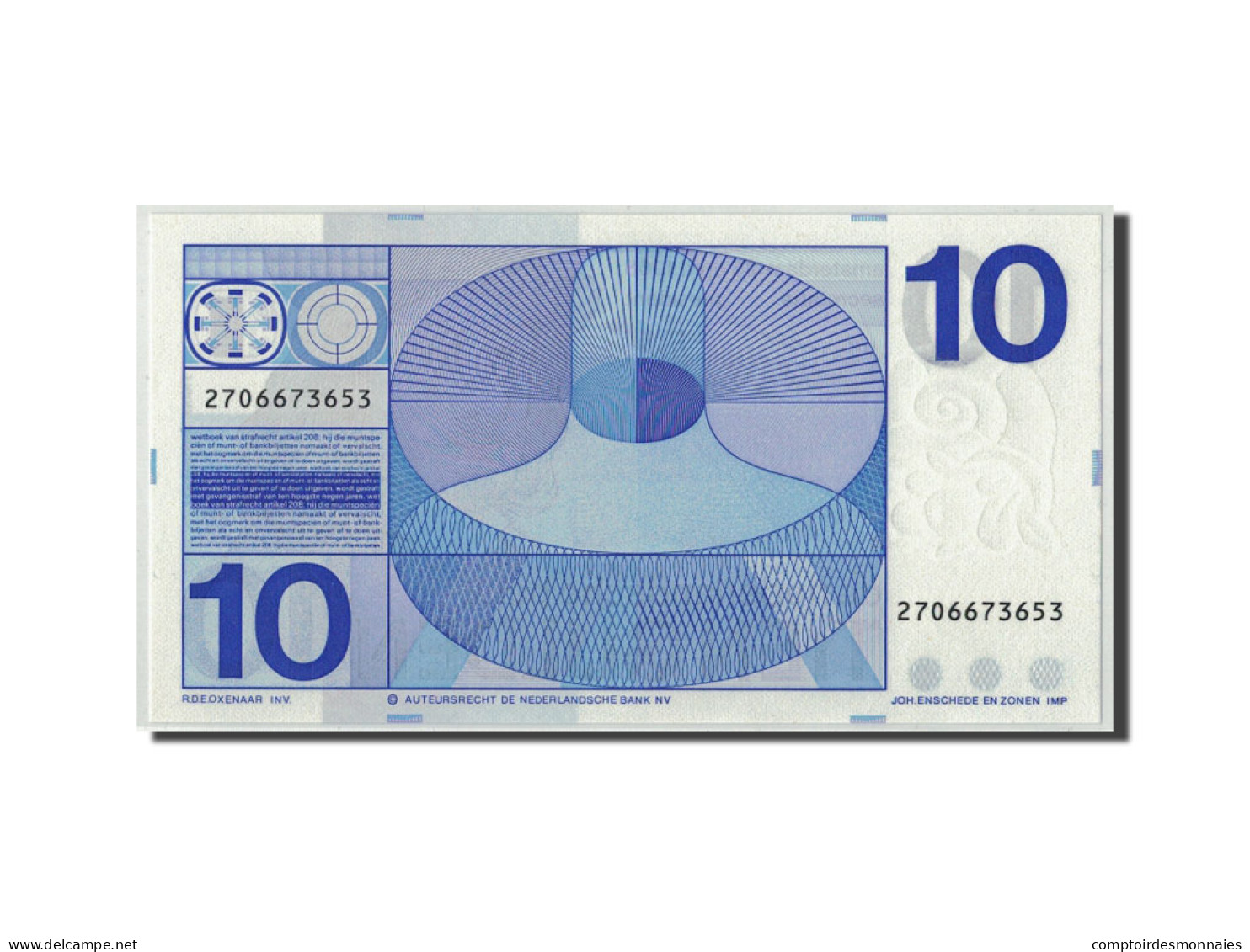 Billet, Pays-Bas, 10 Gulden, 1968, 1968-04-25, KM:91b, NEUF - 10 Florín Holandés (gulden)