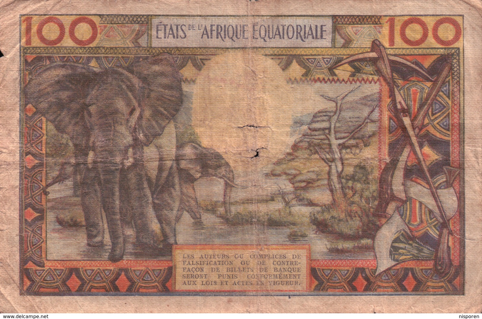 Cent Francs - Banque Centrale  - Etats De L'Afrique Equatoriale - États D'Afrique Centrale