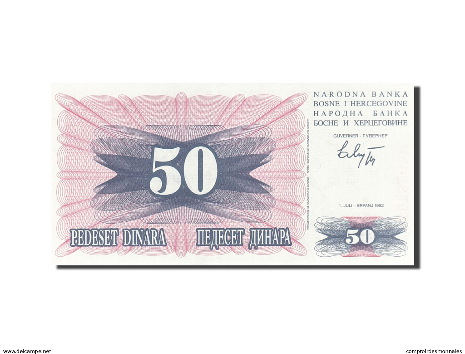 Billet, Bosnia - Herzegovina, 50 Dinara, 1992-1993, 1992-07-01, KM:12a, NEUF - Bosnia And Herzegovina