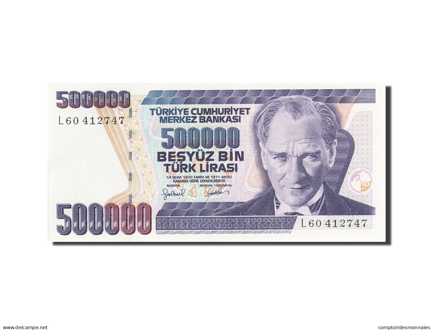 Billet, Turquie, 500,000 Lira, 1984-1997, 1993, KM:208, NEUF - Turquie