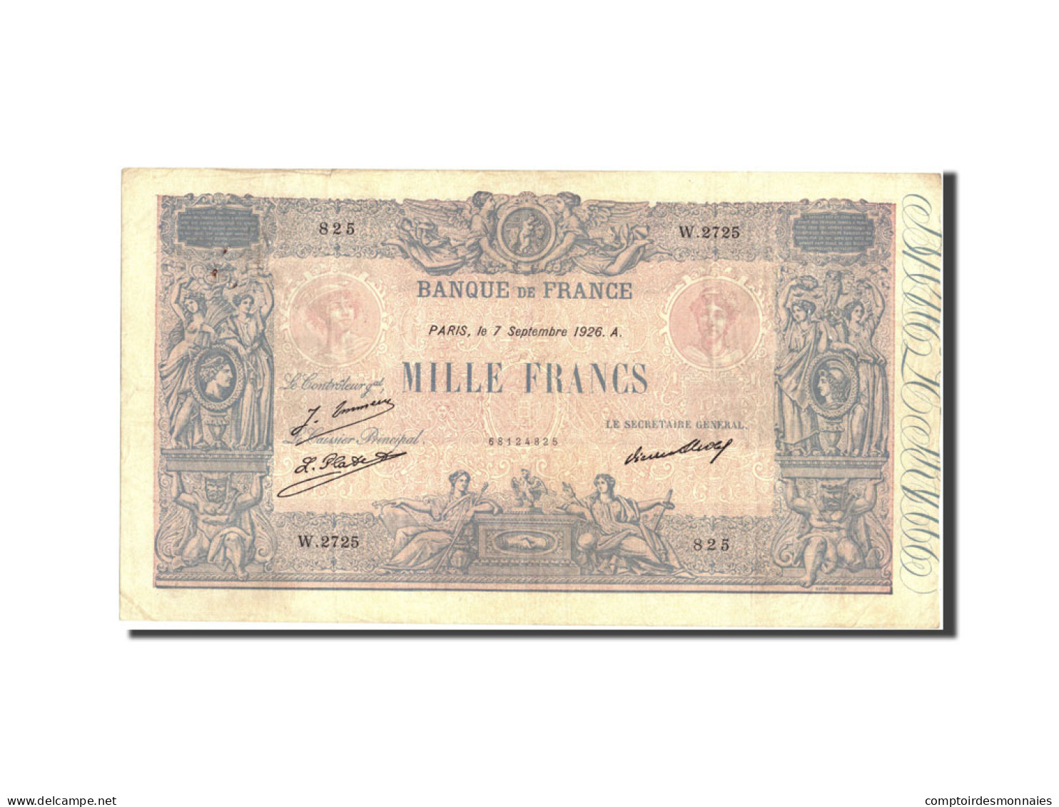 Billet, France, 1000 Francs, 1 000 F 1889-1926 ''Bleu Et Rose'', 1926 - 1 000 F 1889-1926 ''Bleu Et Rose''