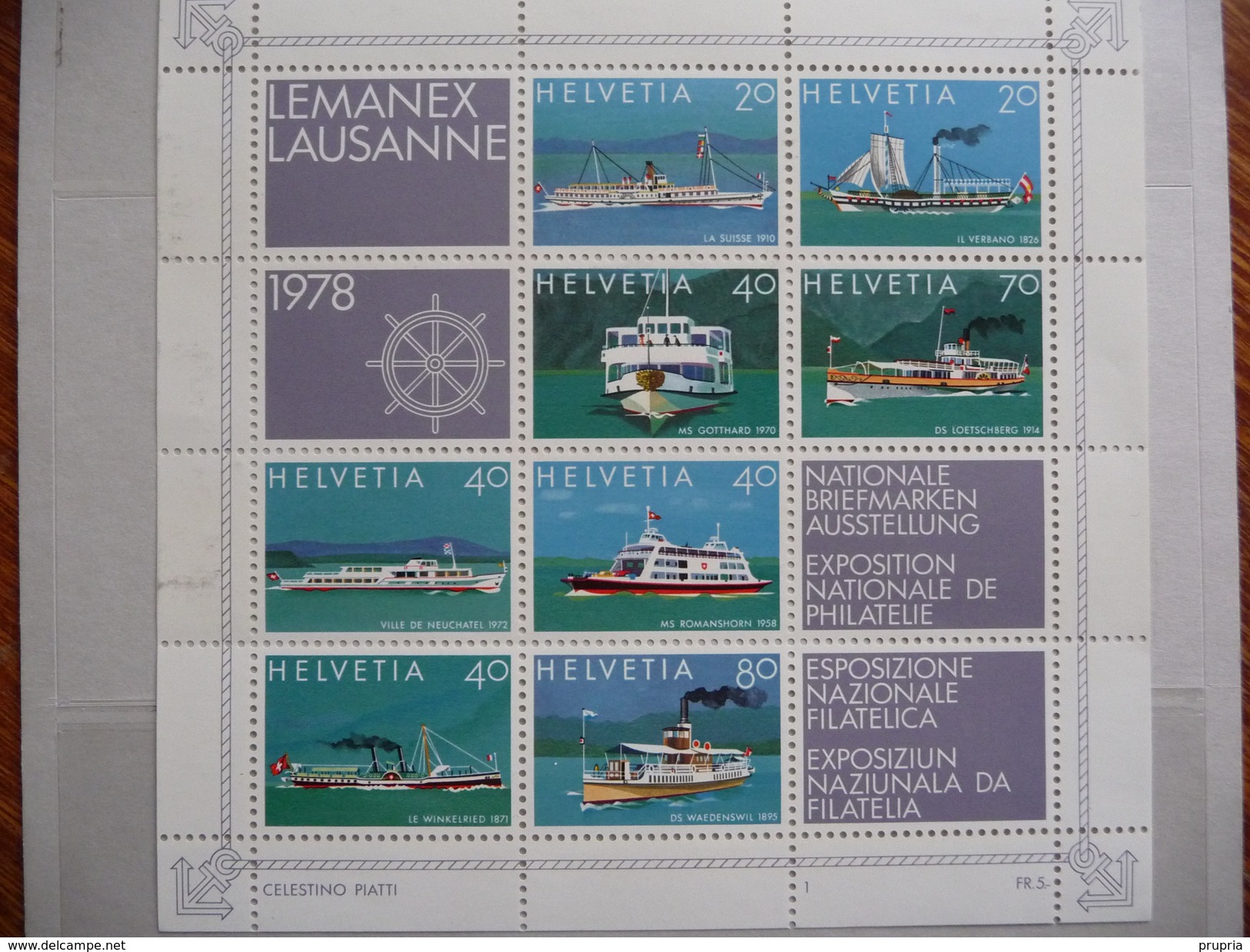 Suisse   1978  N° Y&T : 1050 à 1057 "  Bateaux Du Lac"  Expo Nationale Philatélie  8V.  Neuf - Unused Stamps