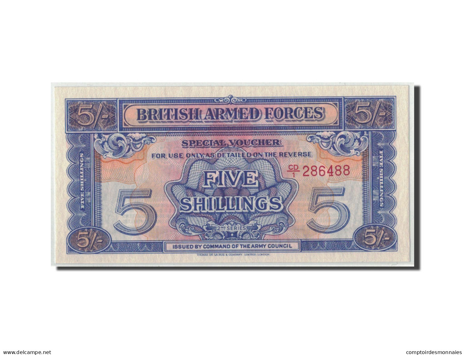 Billet, Grande-Bretagne, 5 Shillings, Undated (1948), KM:M20c, NEUF - British Armed Forces & Special Vouchers