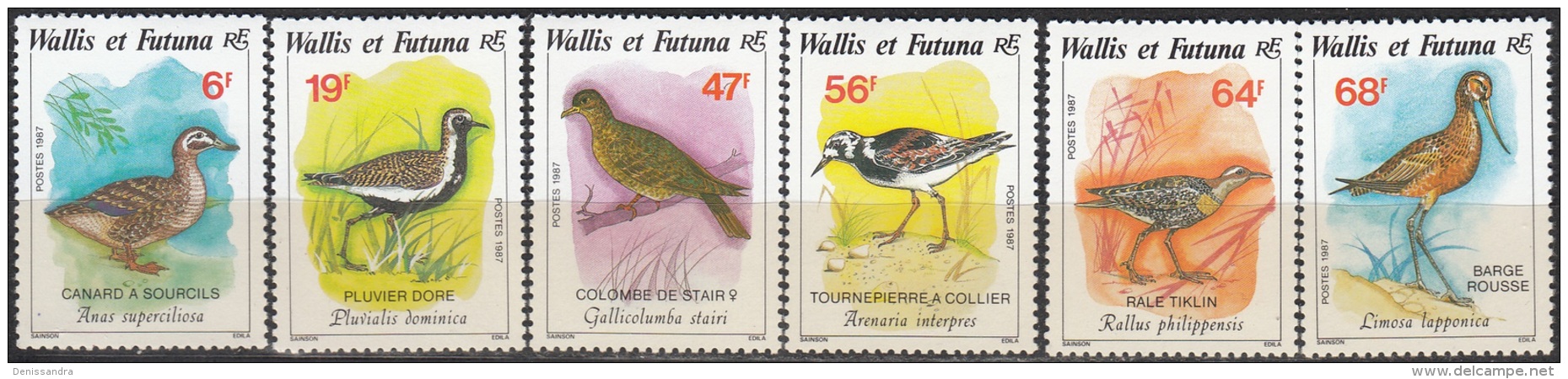 Wallis &amp; Futuna 1987 Yvert 369 - 374 Neuf ** Cote (2015) 7.75 Euro Oiseaux - Neufs