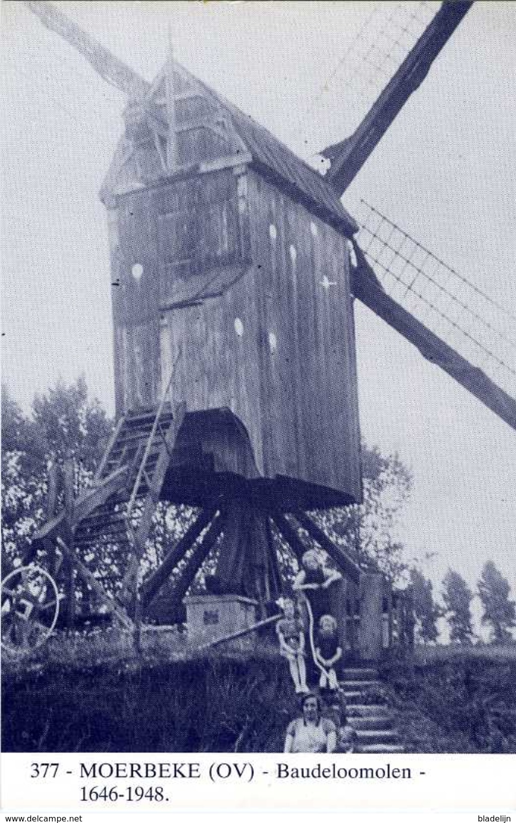 MOERBEKE-WAAS (Oost-Vlaanderen) - Molen/moulin - Blauwe Prentkaart Ons Molenheem Van De Verdwenen Baudelomolen - Moerbeke-Waas