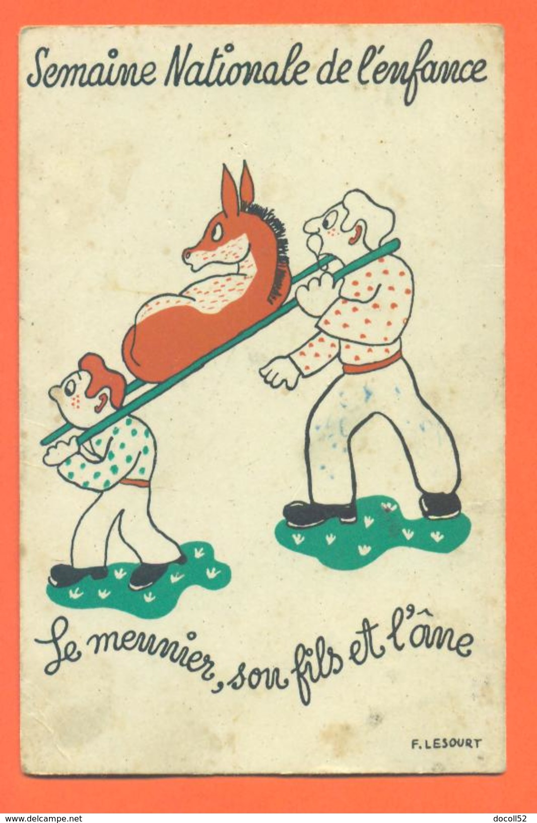 CPA Illustrateur F LESOUR " Le Meunier , Son Fils Et L'ane " Semaine Nationale De L'enfance - FJC 19 - Other & Unclassified