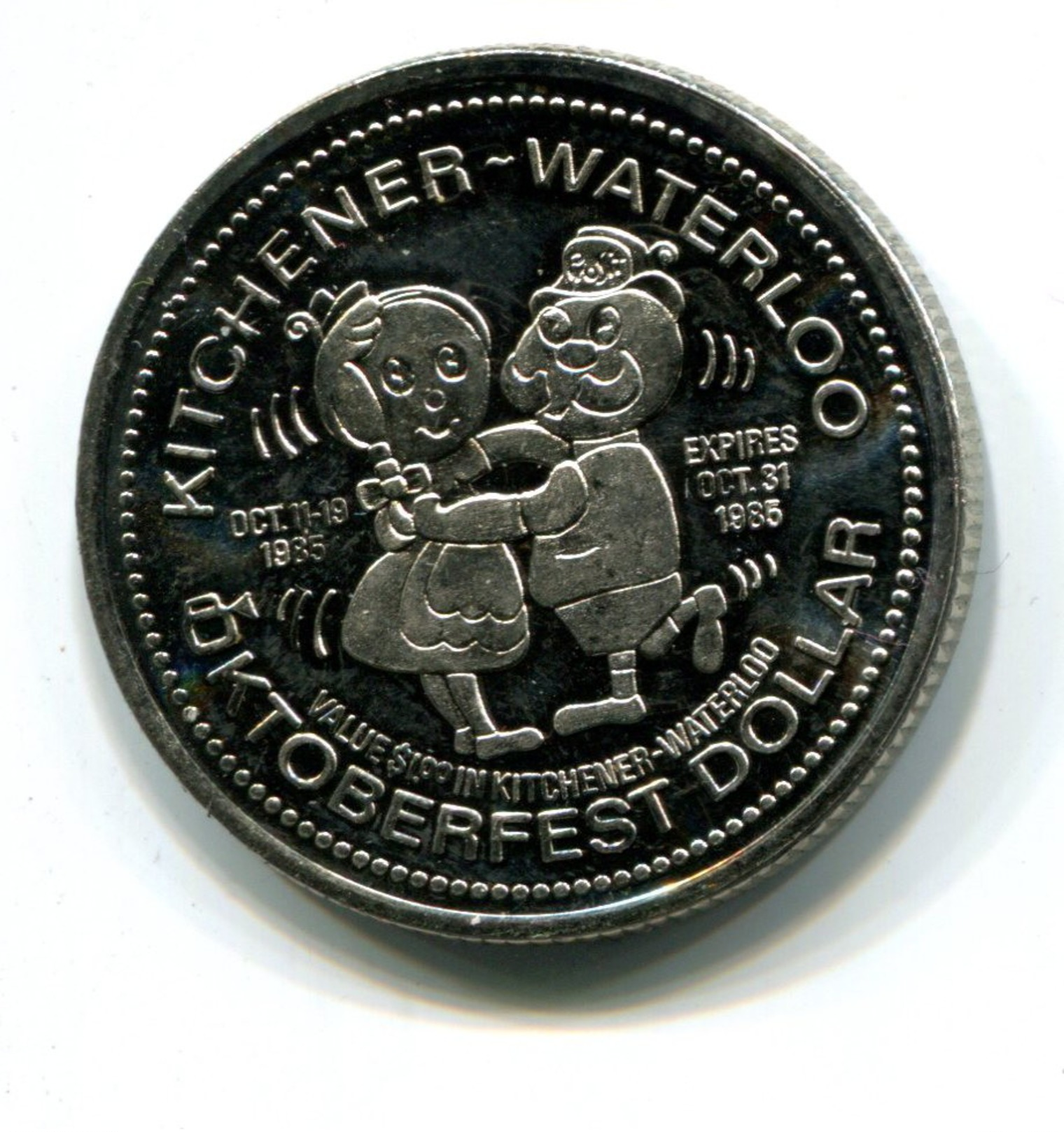 1985 KItchener-Waterloo Canada Oktoberfest $1 Token - Monétaires / De Nécessité