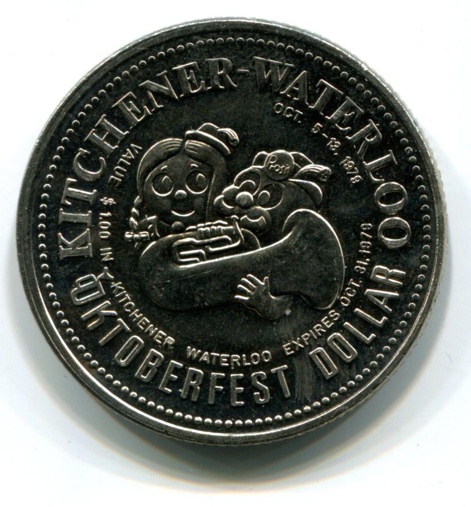 1979 KItchener-Waterloo Canada Oktoberfest $1 Token - Monetary /of Necessity