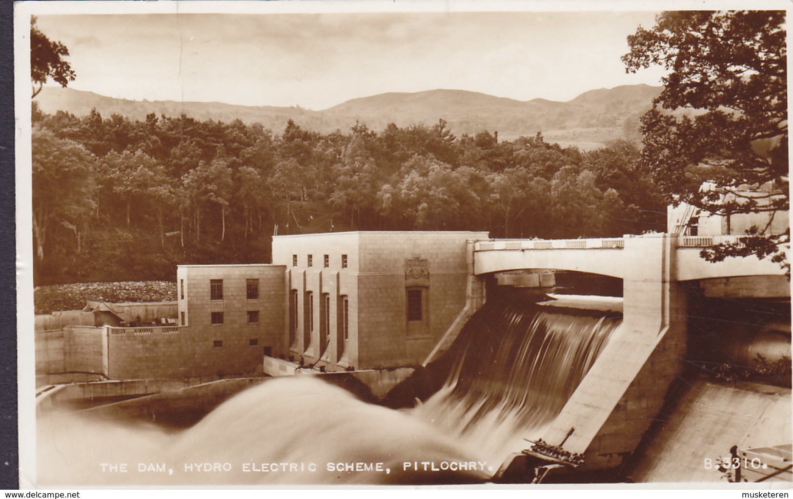 United Kingdom PPC Scotland The Dam, Hydro Electric Scheme, Pitlochry EDINBURGH 1955 Valentine Echte Real Photo (2 Scans - Kinross-shire