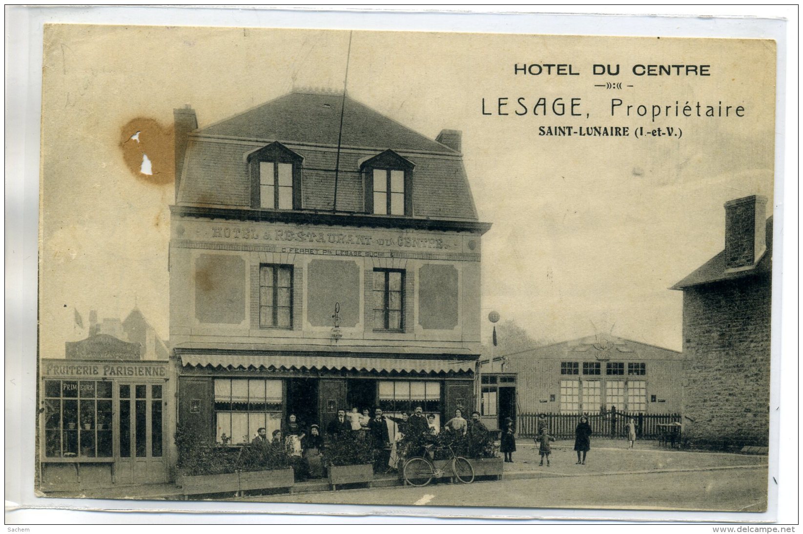 35 ST SAINT LUNAIRE 1er Feuillet Carte HOTEL Du CEntre Lesage Propriétaire   FRuiterie Parisienne   /D01 -2017 - Saint-Lunaire