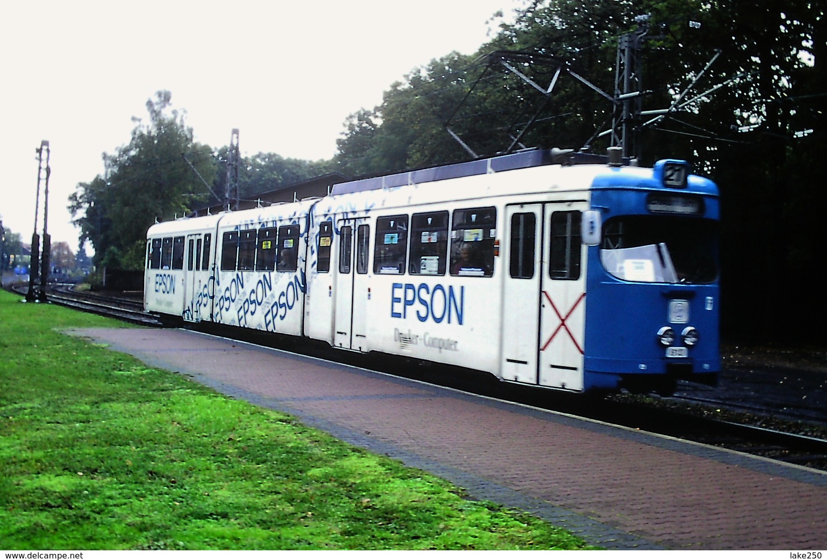 DIAPOSITIVA/SLIDE  TRAM A FRANCOFORTE 1991 Pubblicita' EPSON - Trains