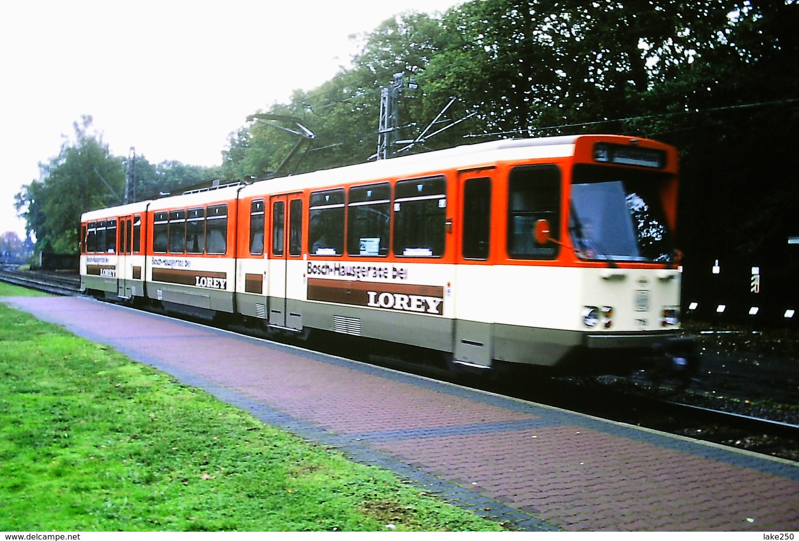 DIAPOSITIVA/SLIDE  TRAM A FRANCOFORTE 1991 Pubblicita' BOSCH LOREY - Trains