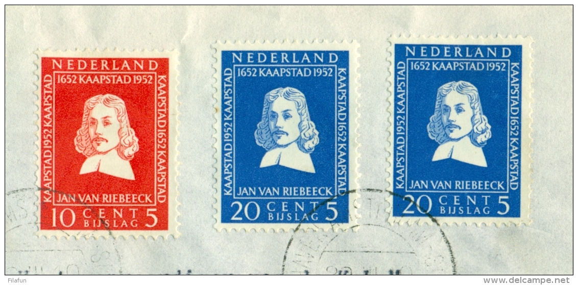 Nederland - 1952 - Van Riebeeck Serie Overcompleet Op LP-cover Van Amsterdam Naar Kaapstad - Brieven En Documenten