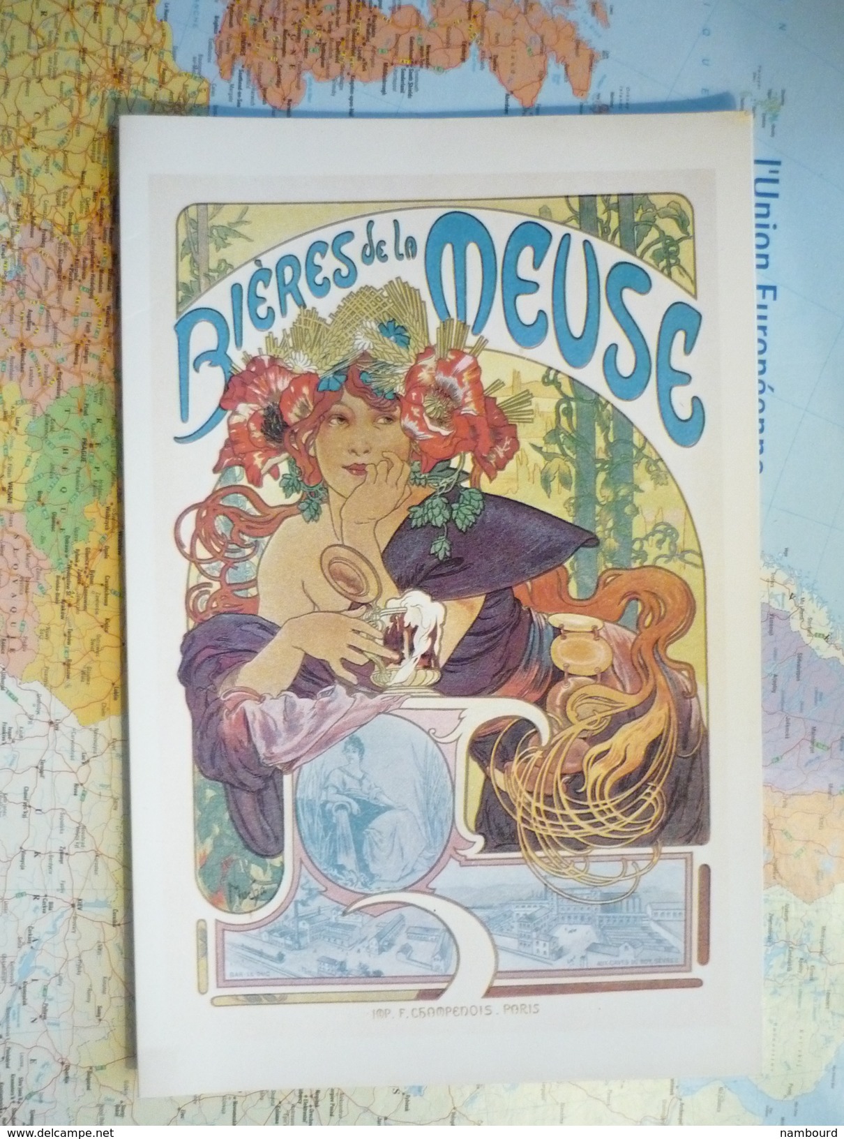 Carte De Voeux Reproductions Bières De La Meuse - Mucha, Alphonse