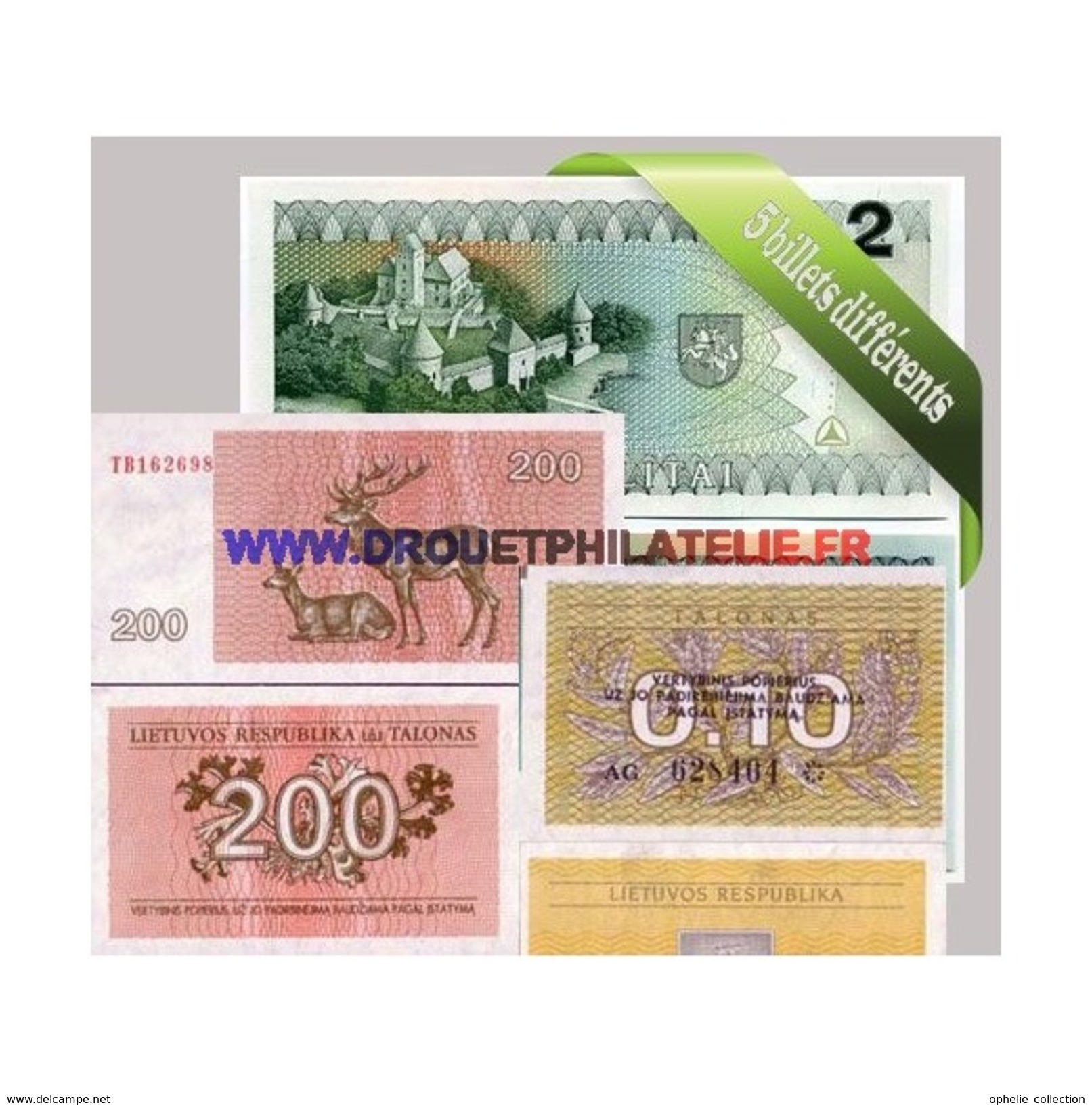 LITUANIE 5 BILLETS  DIFFERENTS  EN TRES BON ETAT - Lithuania