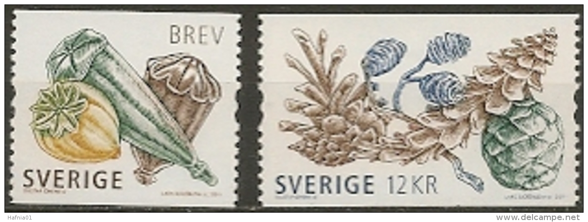 Sweden 2011. Plant Fruits. Michel  2837-38 With Coil Number.  MNH. - Neufs