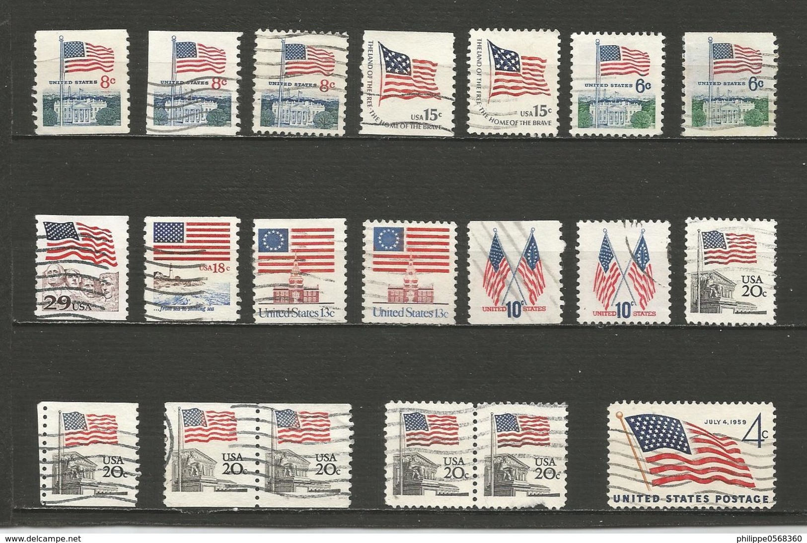 Lot De Timbres Drapeaux USA - Stamps