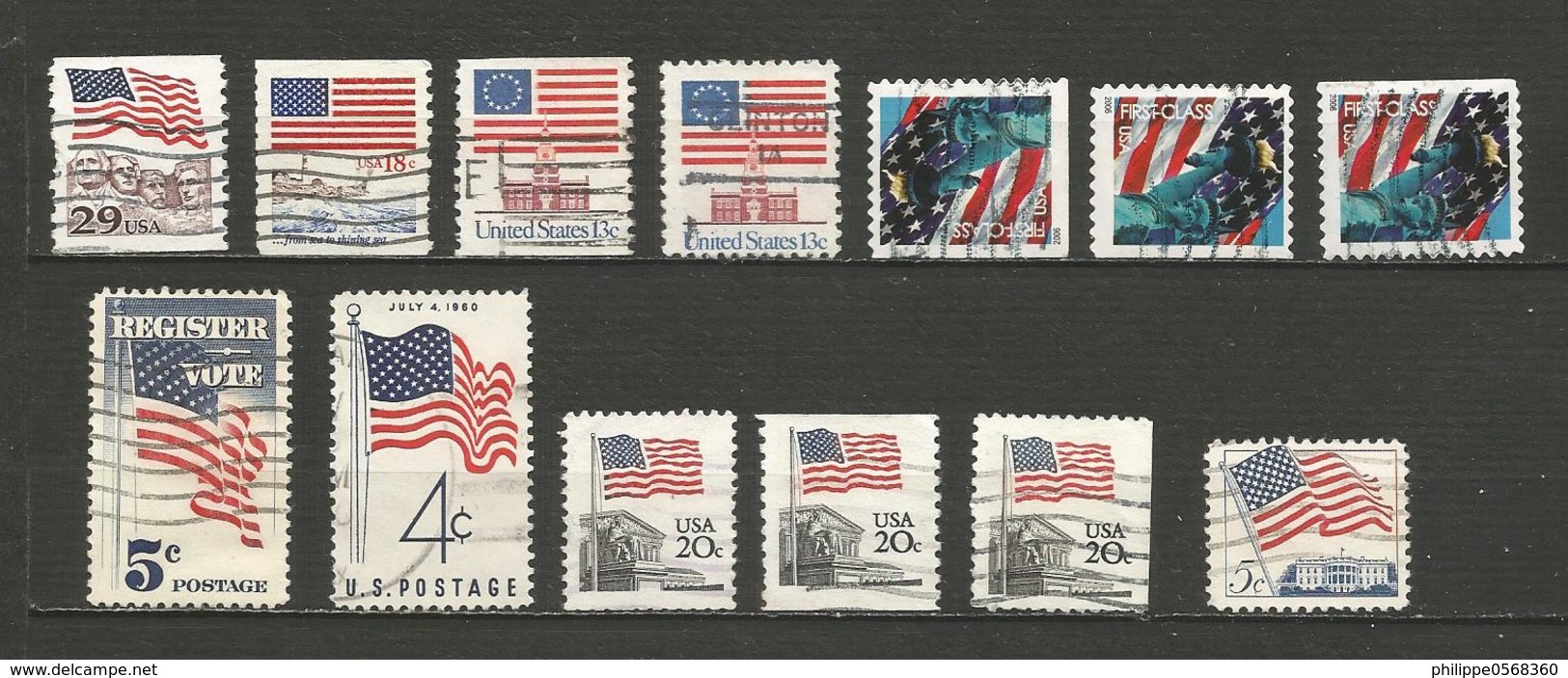 Lot De Timbres Drapeaux USA - Timbres