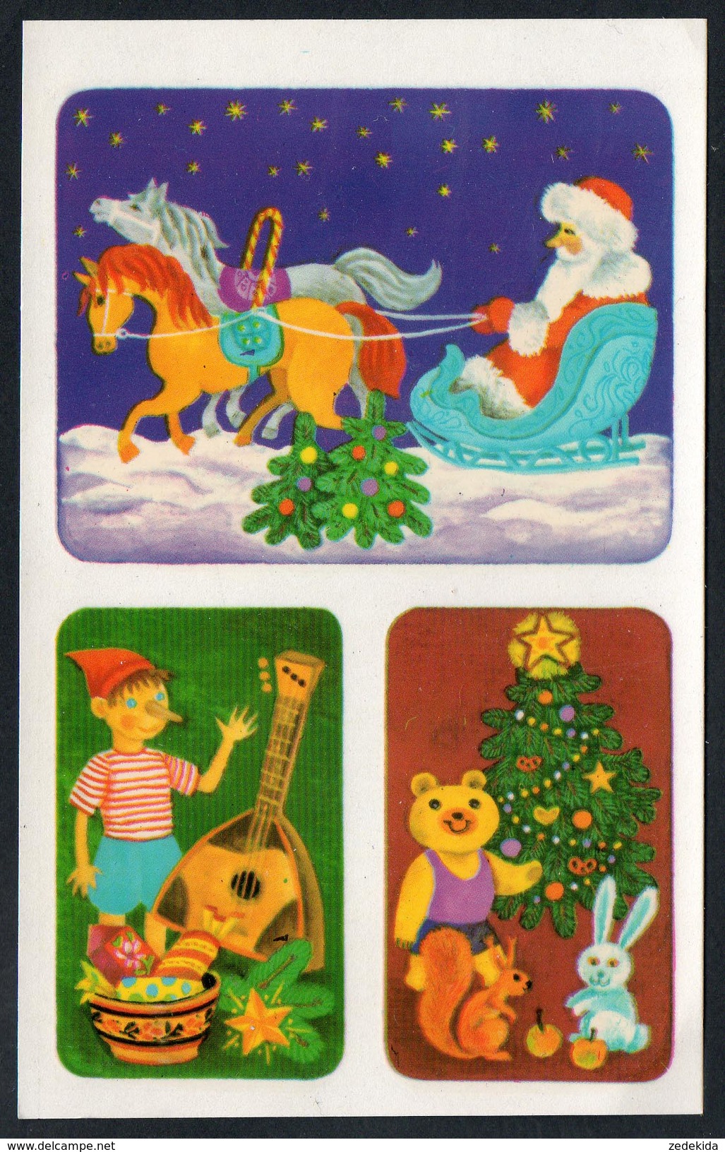9625  - Abziehbild Schiebebild - Weihnachten Weihnachtsmann - Planet Verlag DDR 1986 - Santa Claus