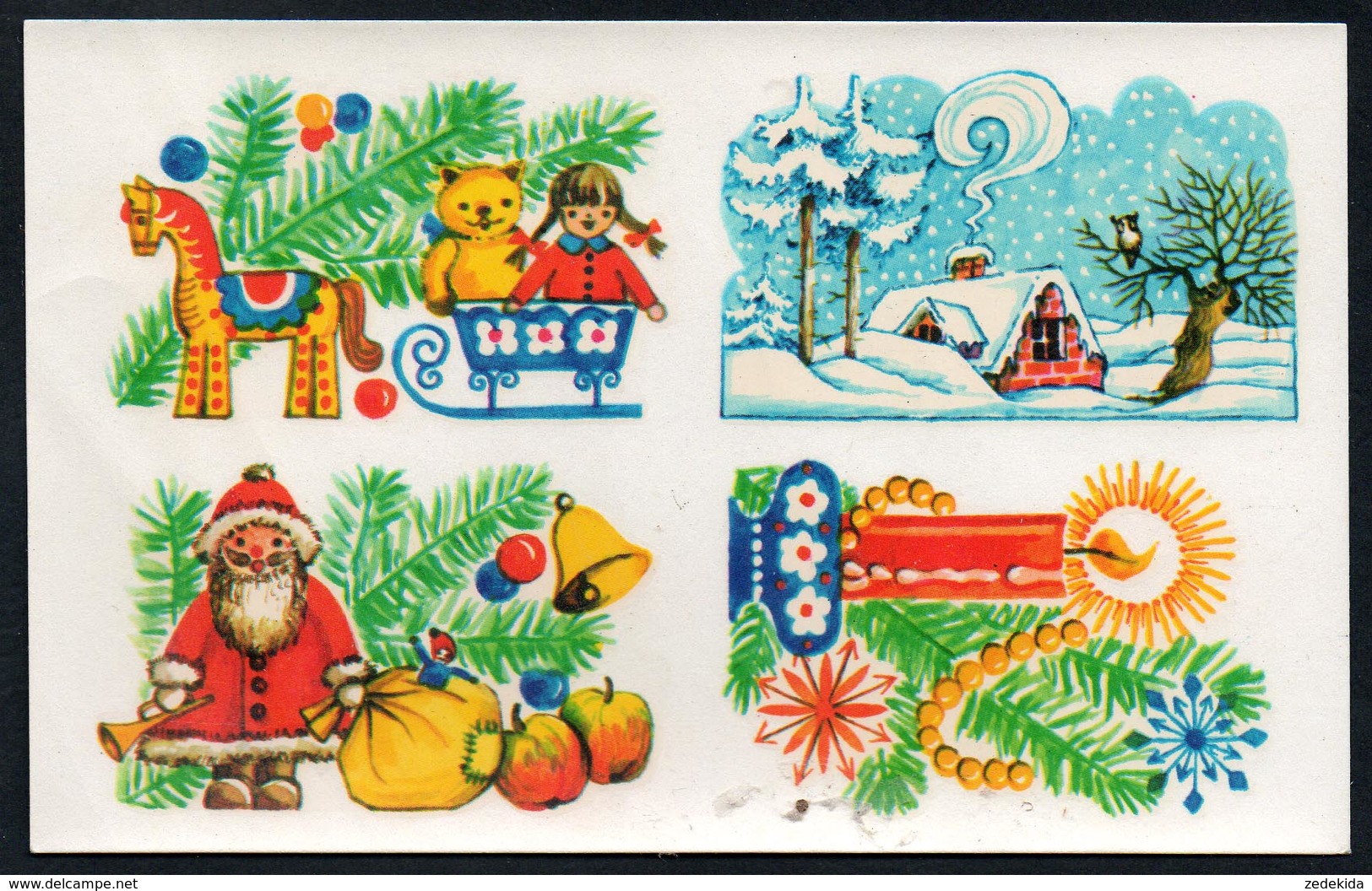 9626  - Abziehbild Schiebebild - Weihnachten Weihnachtsmann - Planet Verlag DDR 1979 - Santa Claus
