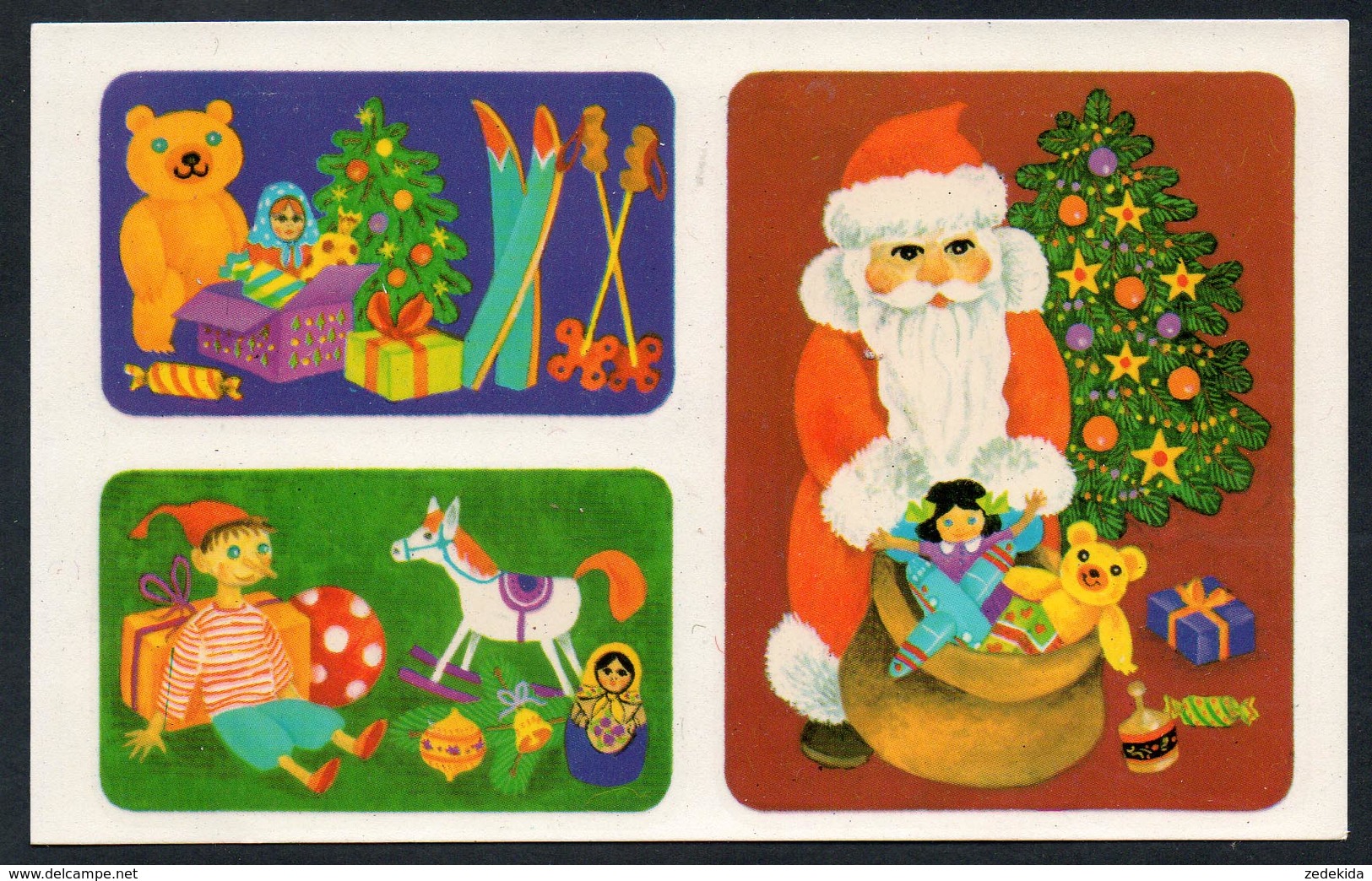 9627  - Abziehbild Schiebebild - Weihnachten Weihnachtsmann - Planet Verlag DDR 1986 - Santa Claus