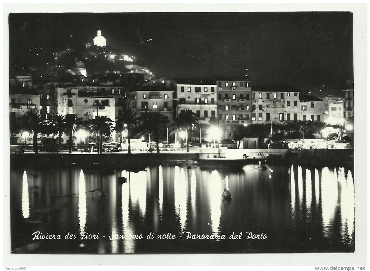 SANREMO DI NOTTE - PANORAMA DAL PORTO VIAGGIATA FG - Imperia