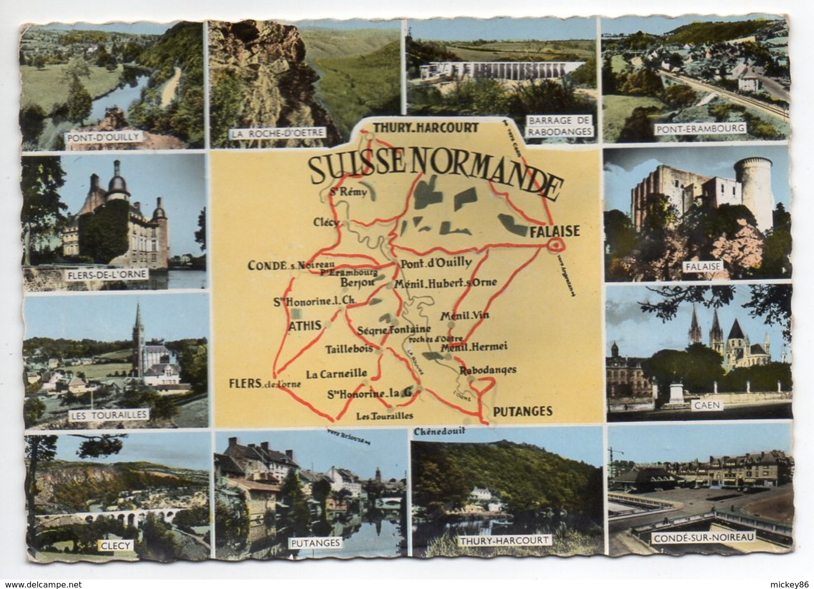 SUISSE  NORMANDE--carte Géographique + Multivues( Pont D'Ouilly,Flers,Putanges,Les Tourailles,Rabodanges,Pont-Erambourg) - Other & Unclassified