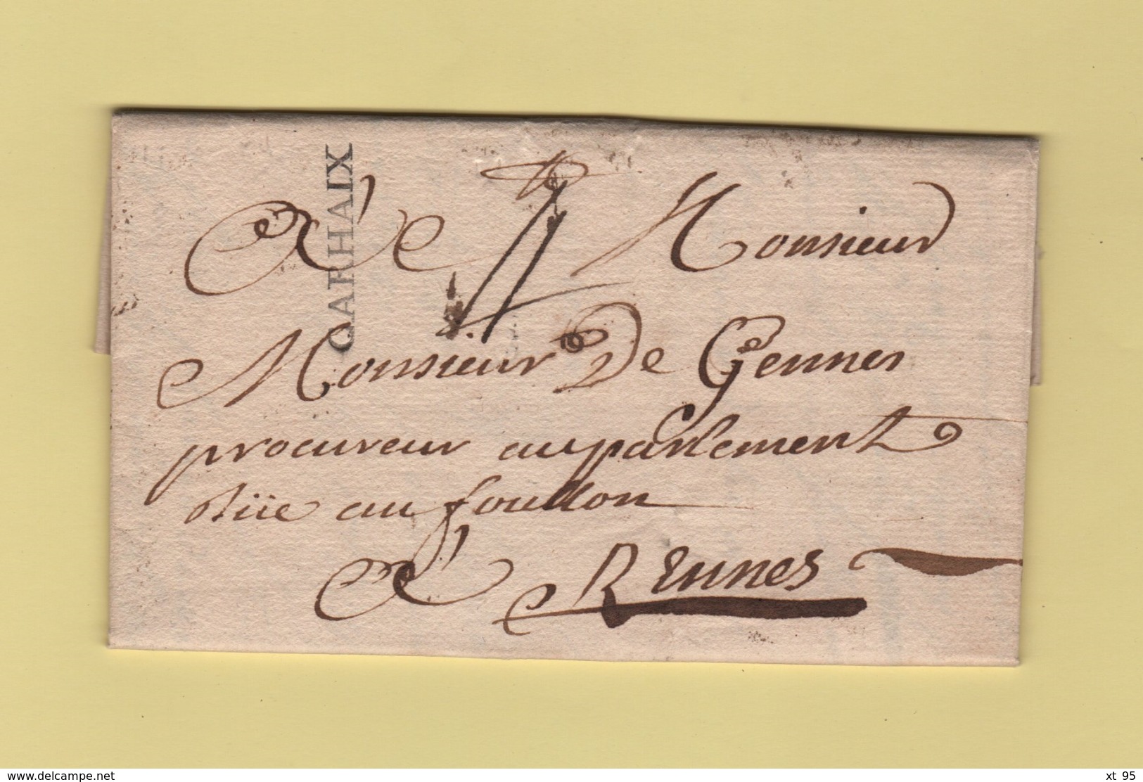 Carhaix - Finistere - Courrier De 1752 - 1701-1800: Précurseurs XVIII