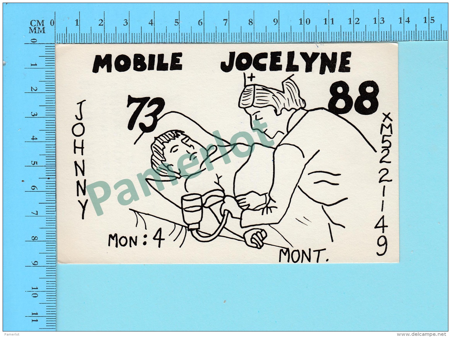 QSL- CB- Mobile Joceline, Garde Malade  - Montreal Quebec- 2 Scans - CB