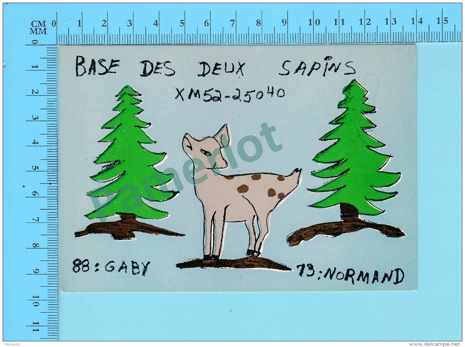 QSL- CB- Base Des Deux Sapins, Chevreuil  - Montreal Quebec- 2 Scans - CB