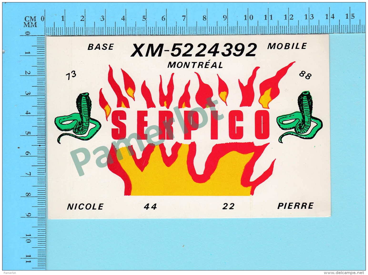 QSL- CB-Mobile Serpico, Cobra - Montreal Quebec- 2 Scans - CB