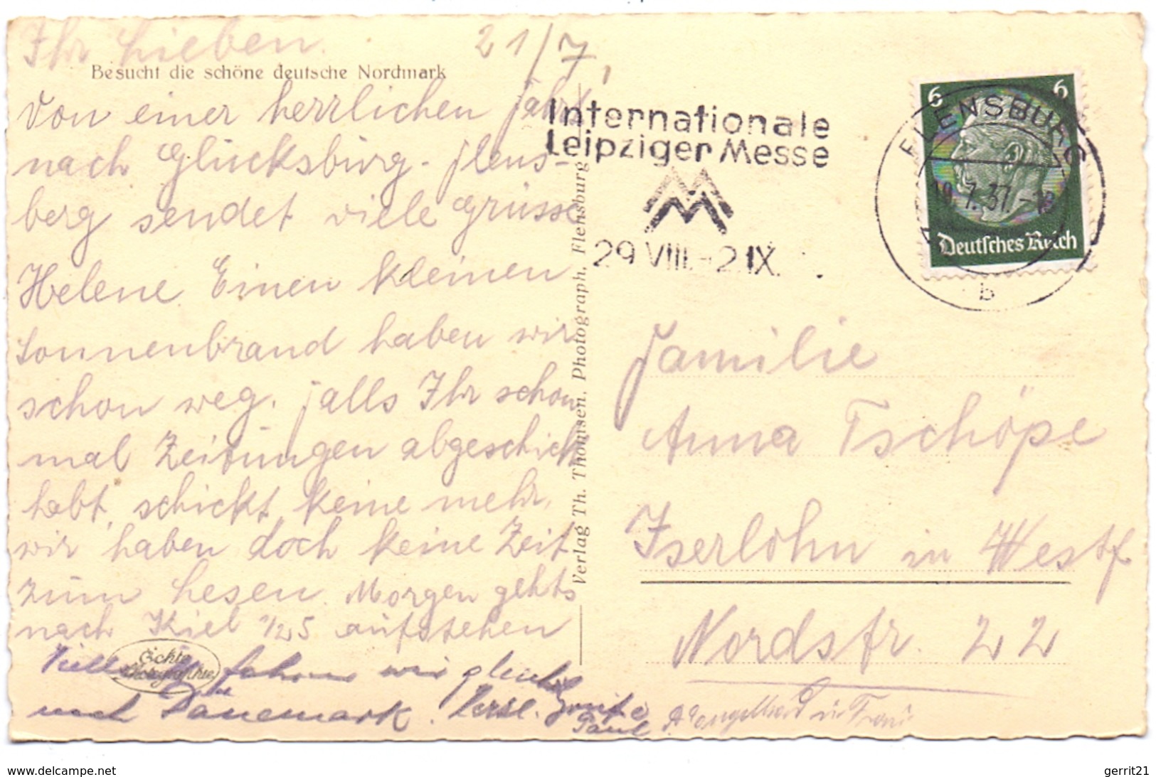2392 GLÜCKSBURG, Strand, NS-Beflaggung, 1937 - Glücksburg