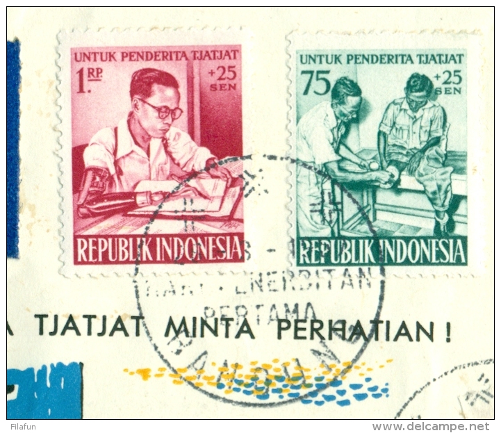Indonesia - 1957 - R-Airmail 1st Day Cover From Bandung To Germany - Indonesia