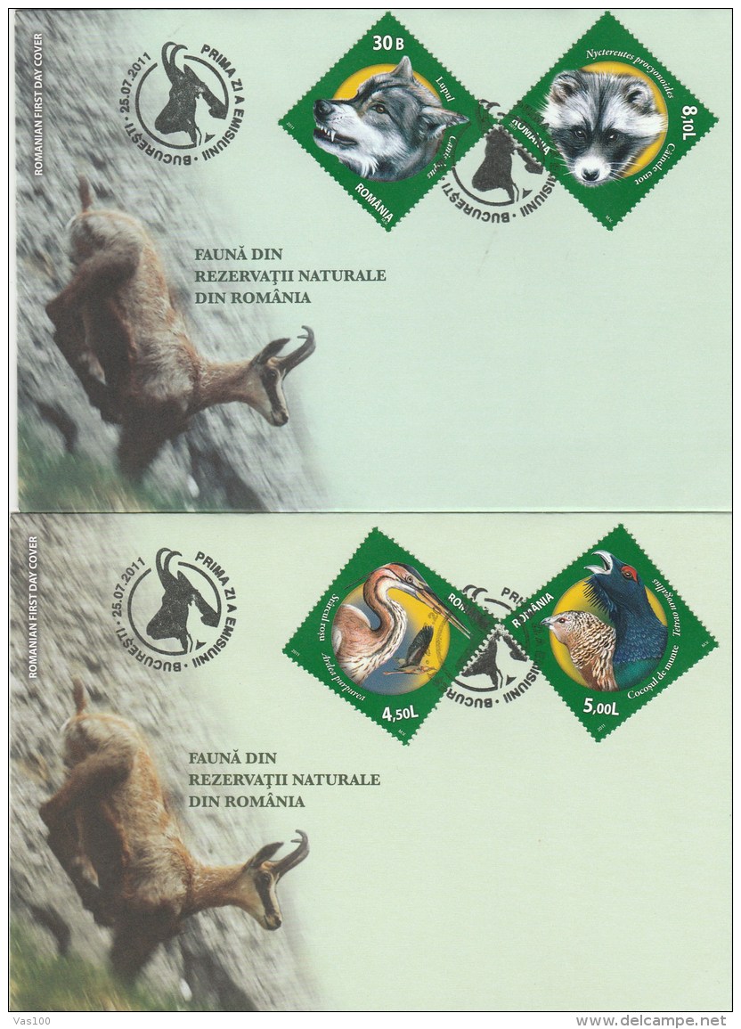 FAUNA BIRDS 2011 COVER FDC, 2X ROMANIA. - FDC