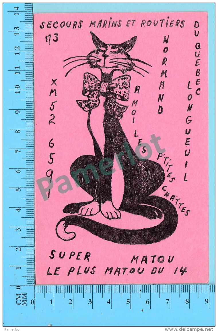 QSL- CB-  Super Matou, Chats  - Longueuil Quebec- 2 Scans - CB