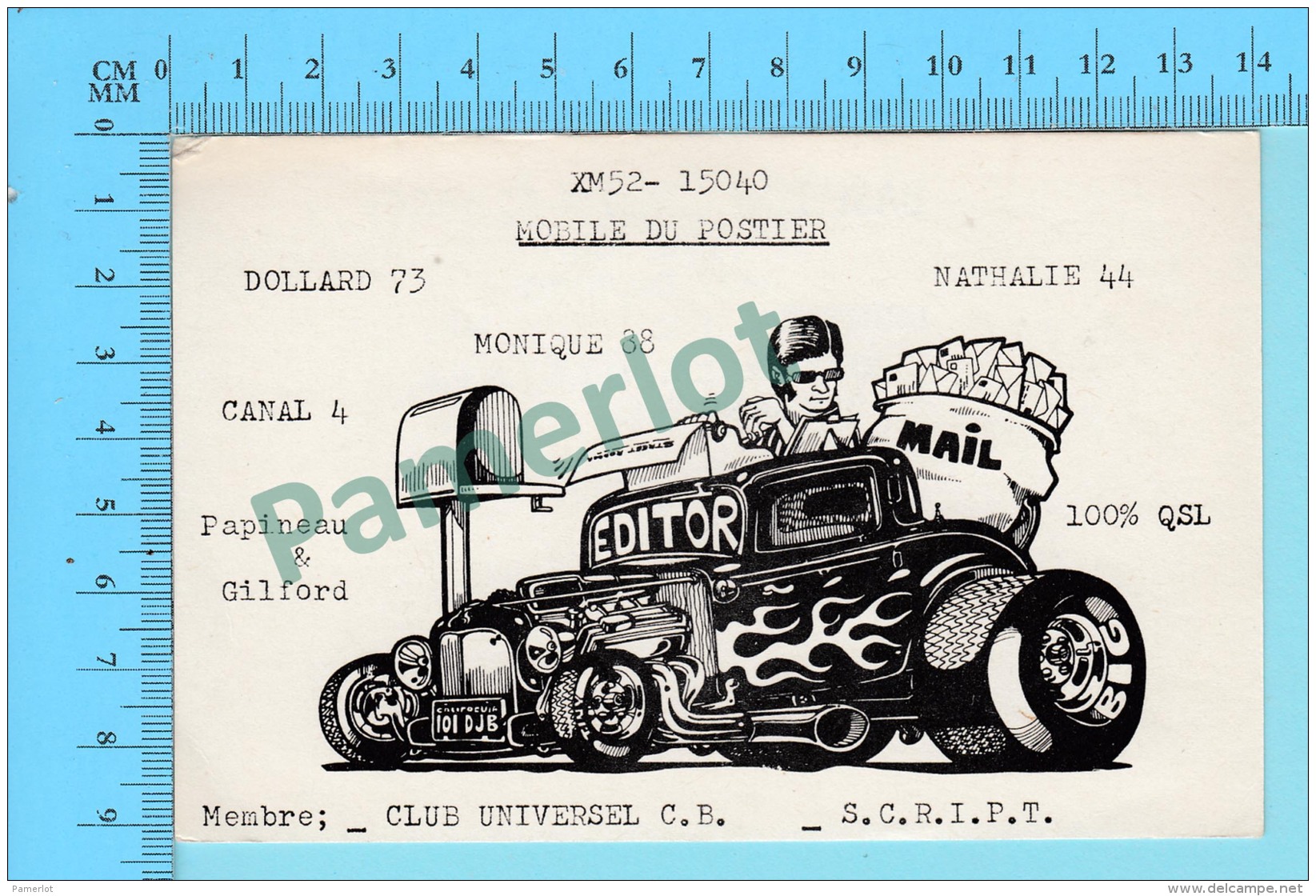 QSL- CB-  Mobile Du Postier, Postion Mail - Montreal Quebec- 2 Scans - CB