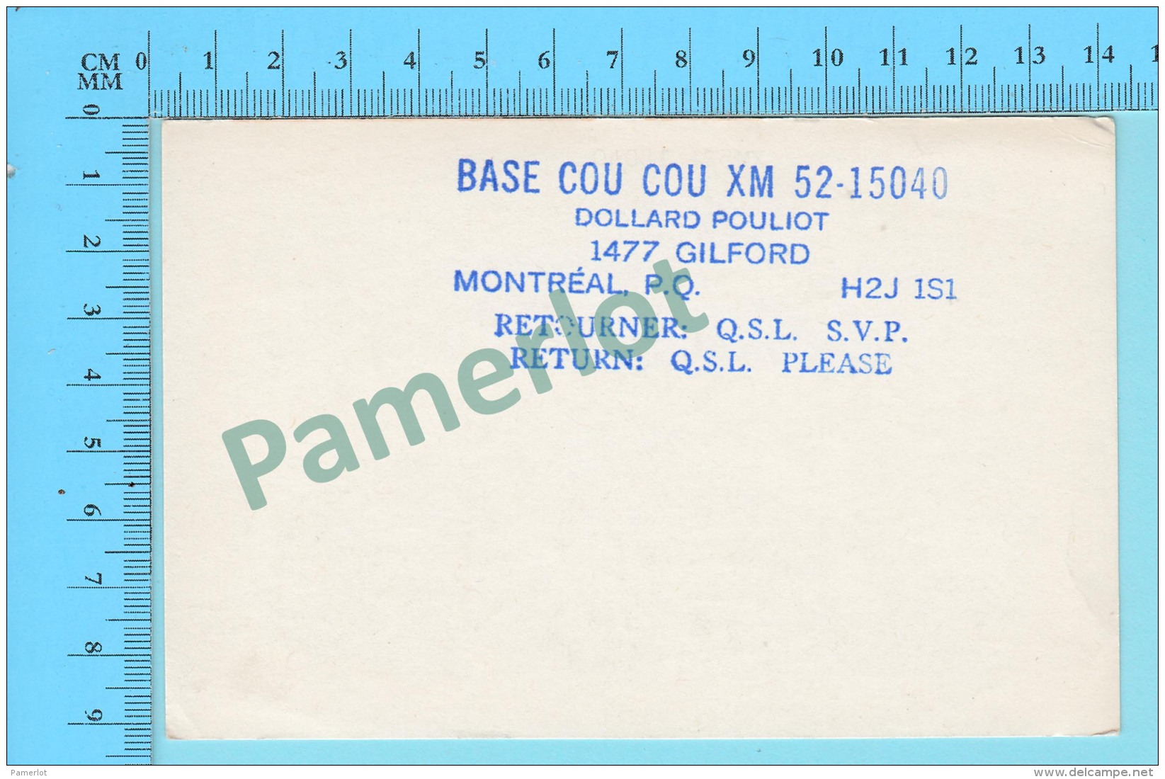 QSL- CB-  Mobile Du Postier, Postion Mail - Montreal Quebec- 2 Scans - CB