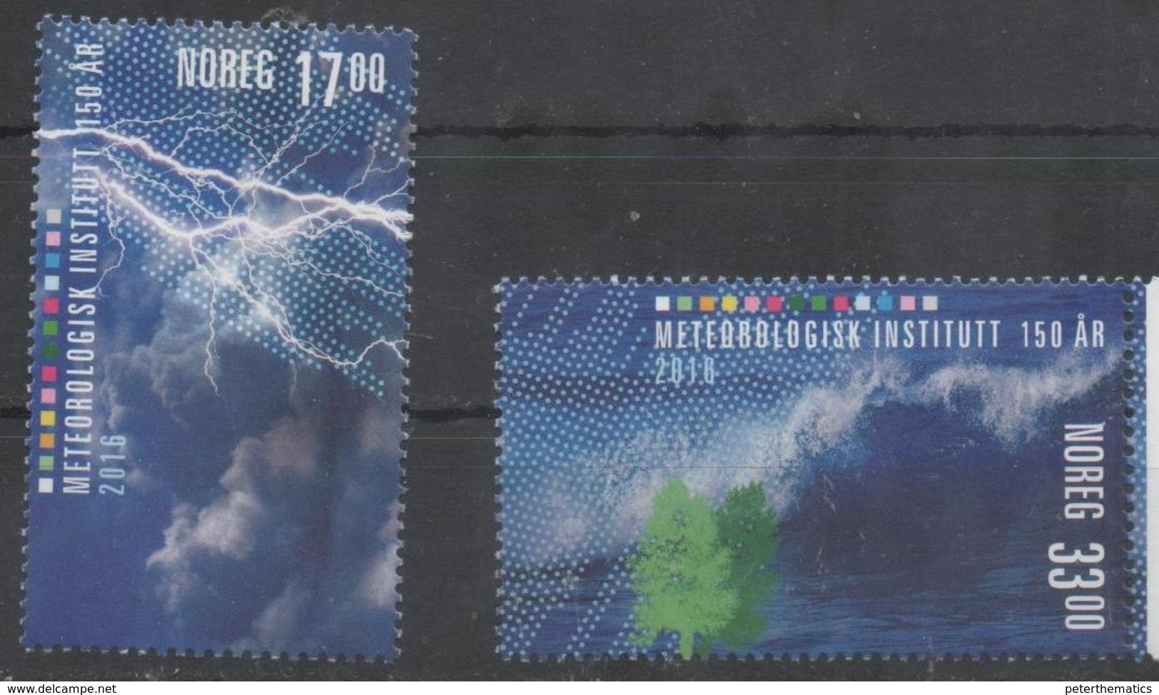 NORWAY,2016, MNH, METEOROLOGY, 150TH ANNIVERSARY OF METEOROLOGICAL INSTITUTE, 2v - Climate & Meteorology