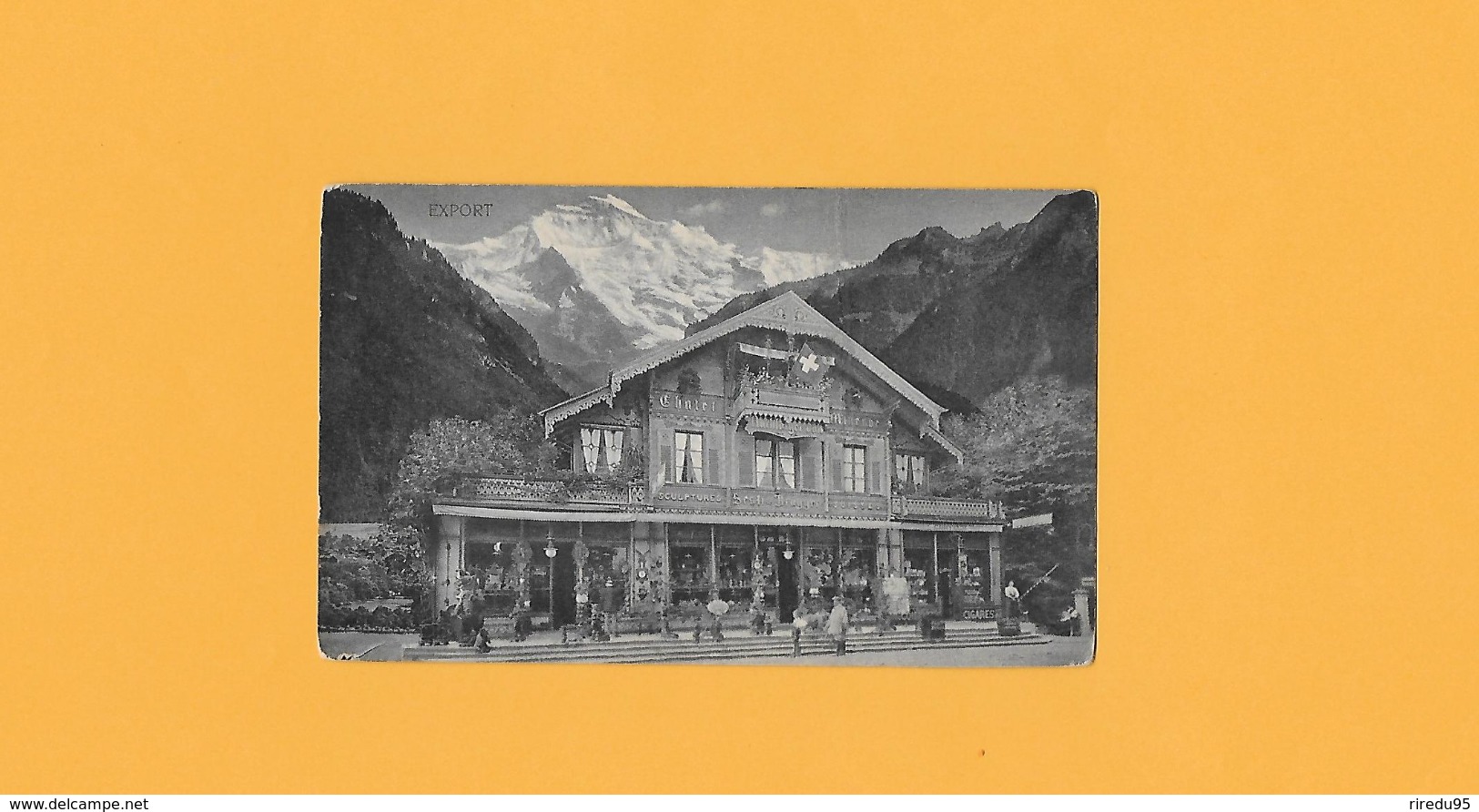 CPA - SUISSE - INTERLAKEN , CHALET MINERVE   FABRIQUE DE SCULTURES   EGGER ET BRUGGER    (ci-devant  SESTI  ET BRUGGER) - Brügg