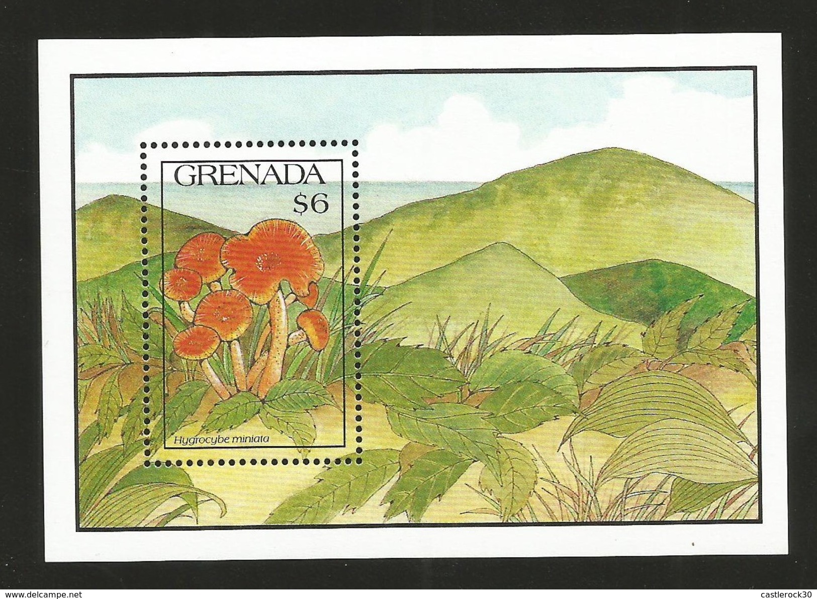 J)1997 GRENADA, MUSHROOMS, HYGROCYBE MINIATA, SOUVENIR SHEET MNH - Grenada (1974-...)