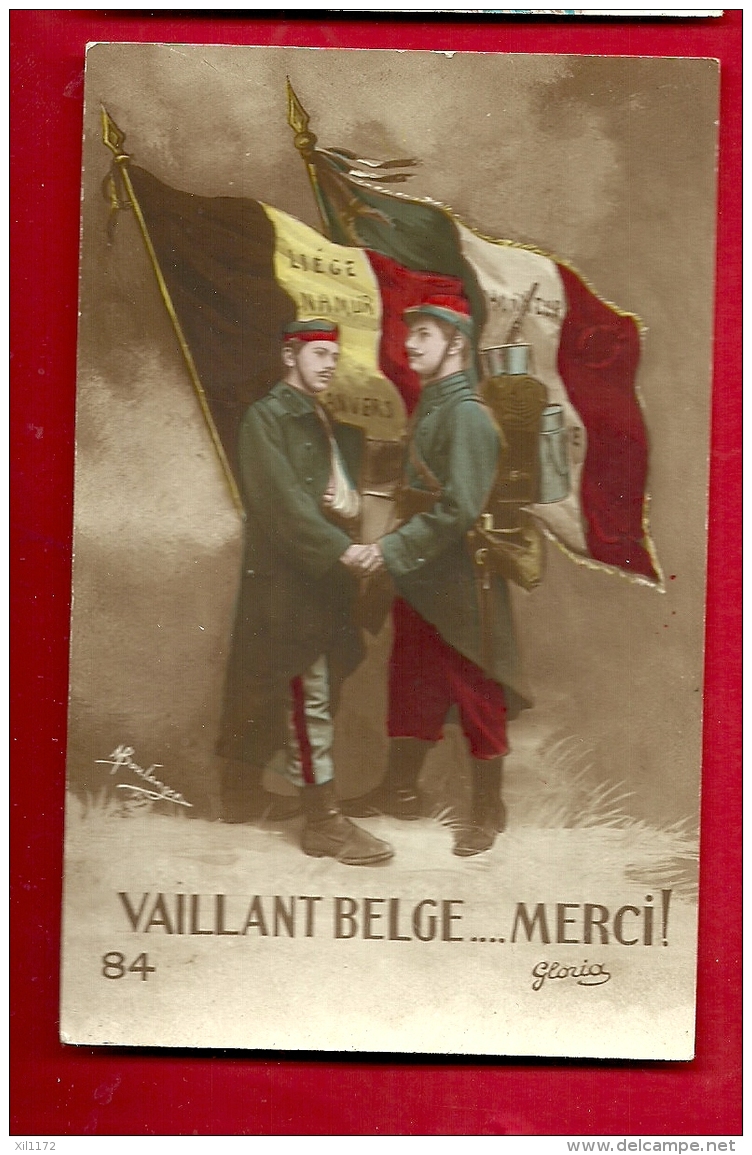 PRH-12  Vaillant Belge Merci. Liège Namur, Militaires.  Circulé Sous Enveloppe - Patriotiques