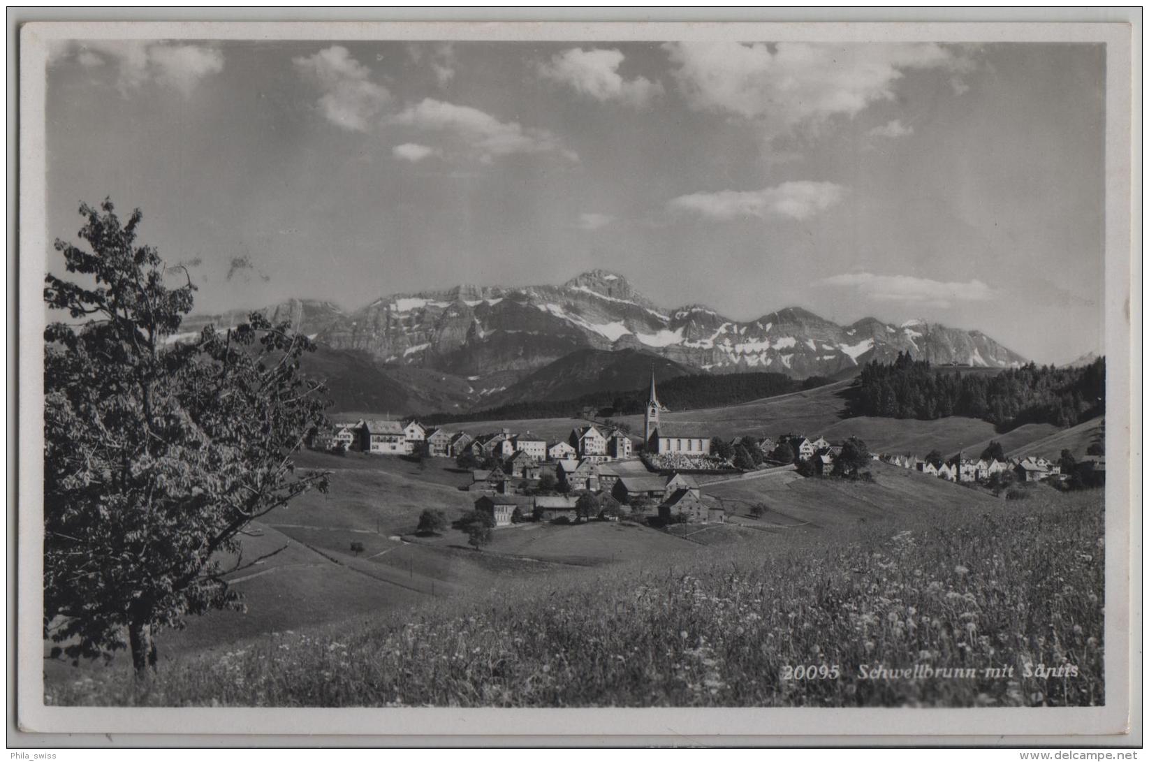 Schwellbrunn Mit Säntis - Photo: Hans Gross No. 20095 - Schwellbrunn