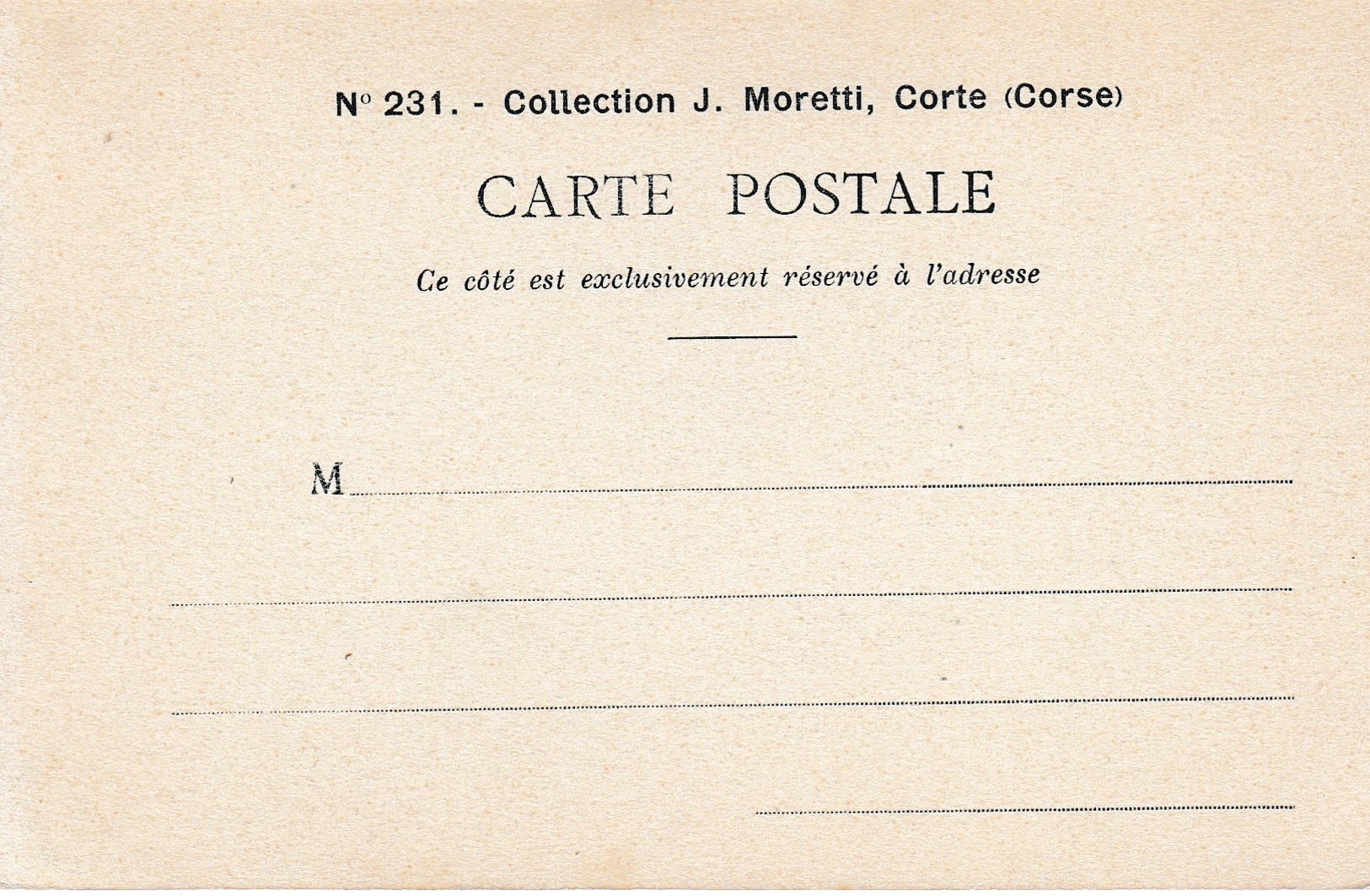 Type Corse ,  Paysanne  ,( J.Moretti ,n°  231 ) - Autres & Non Classés