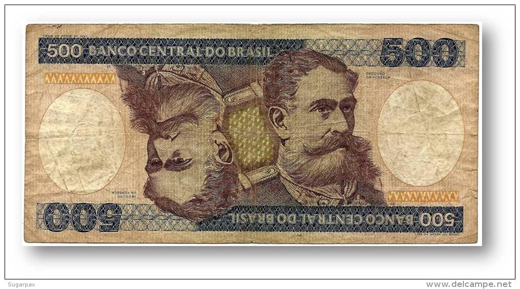 BRASIL - 500 CRUZEIROS - ND ( 1981 ) - P 200.a - Serie 3372 - Sign. 20 - Deodoro Da Fonseca - Brasil