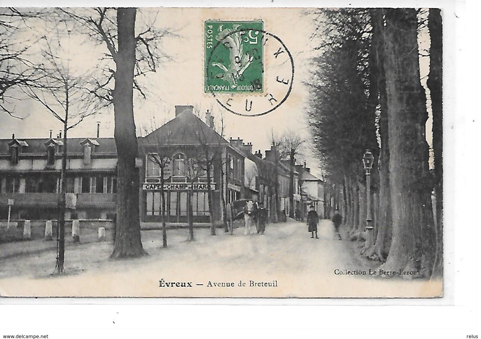 DEP. 27 EVREUX AVENUE DE BRETEUIL Café Du Champs De Mars, Calèche, Attelage - Evreux