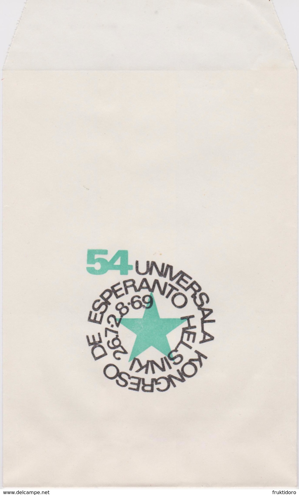 Finland Envelope Published For The 54 Esperanto Conference In Helsinki In 1969 - Koverto Universala Kongreso - Matériel Et Accessoires