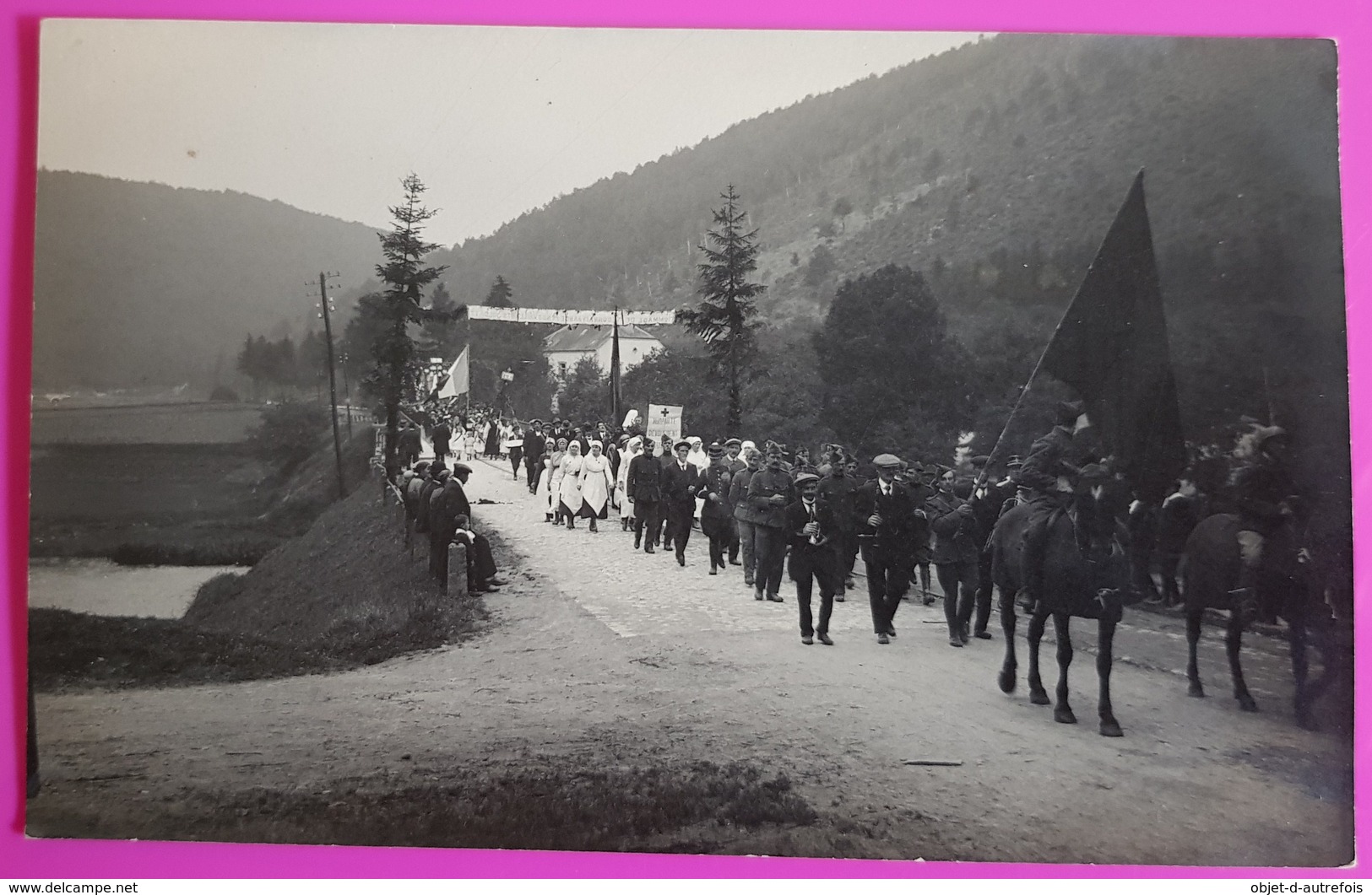 Cpa Alle Sur Semois Souvenir Fête Patriotique 1919 Carte Photo Fourneau Belgique Ardennes Belge Vresse - Vresse-sur-Semois