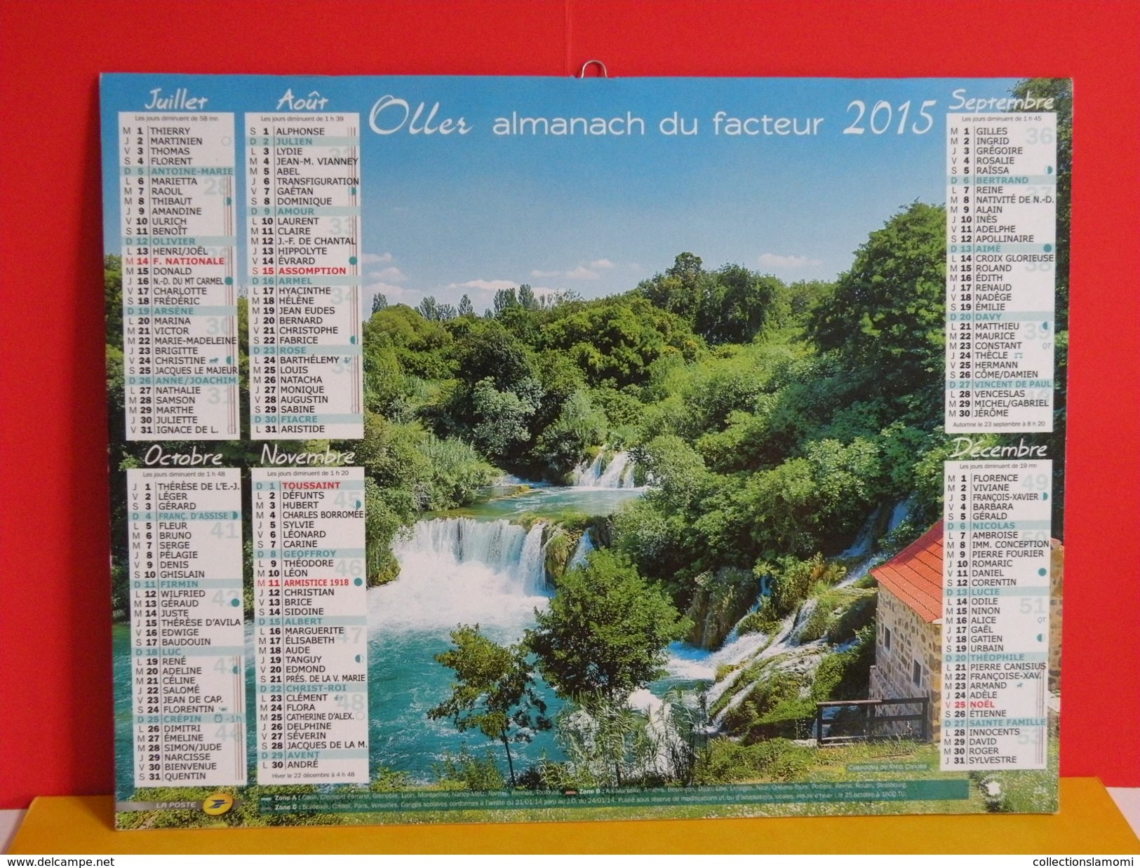 Calendrier Oller > Mont Rainier États Unis/Cascades De Krka Croatie - Almanach Facteur 2015 Comme Neuf - Grand Format : 2001-...