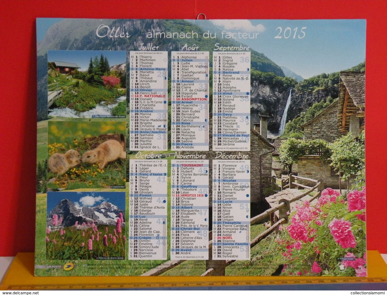 Calendrier Oller > Chamonix 74,Bonneval Sur Arc 73 - Village Et Montagne Suisse - Almanach Facteur 2015 Comme Neuf - Grand Format : 2001-...